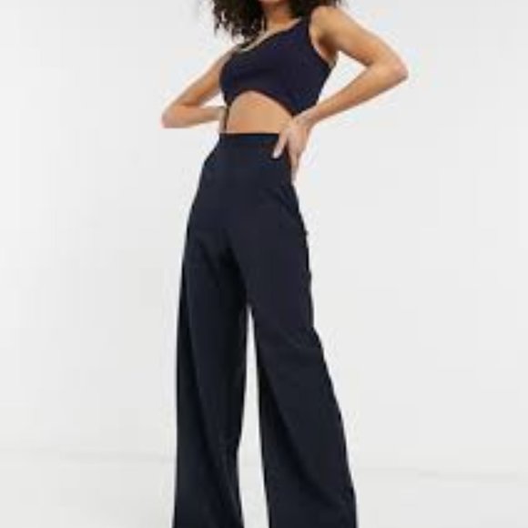- BALDWIN brand HIGH WAIST WIDE LEG NWT NAVY PANTS